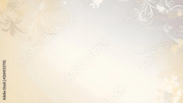 Fototapeta Gold Gradient with Silver Accents abstract background with snowflakes
