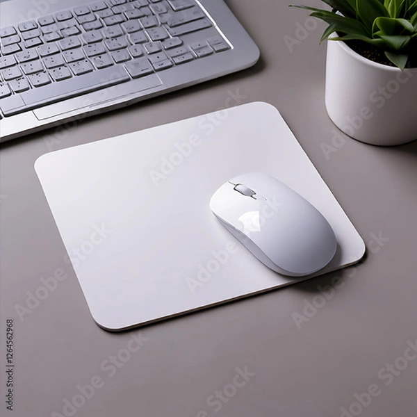 Obraz White Blank Mouse Pad Mockup