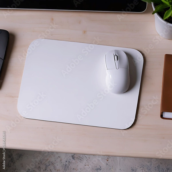Obraz White Blank Mouse Pad Mockup