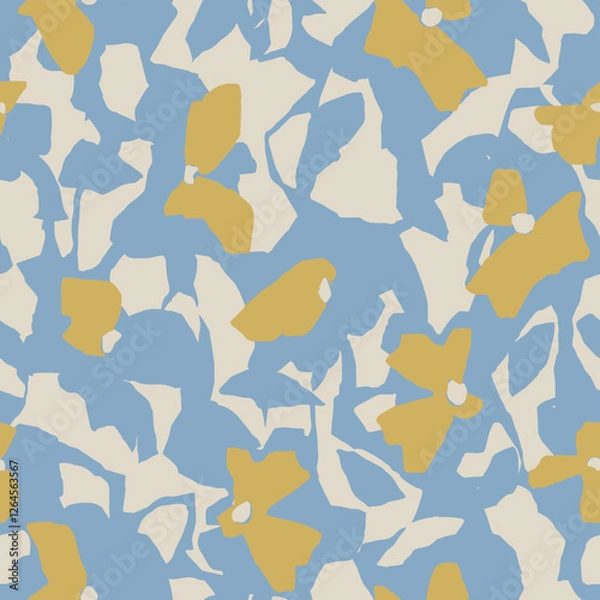 Fototapeta Vector abstract nature themed floral illustration seamless repeat pattern digital artwork