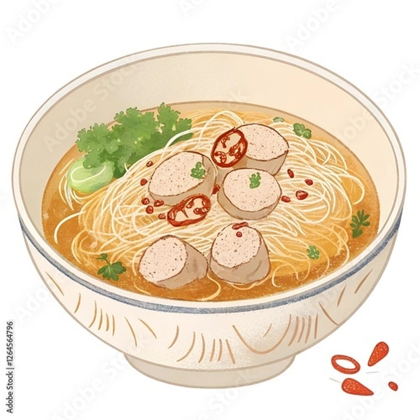 Fototapeta noodles with soup