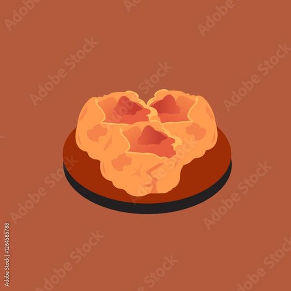Fototapeta Vector Dumplings Illustration Dim Sum in Cartoon Style