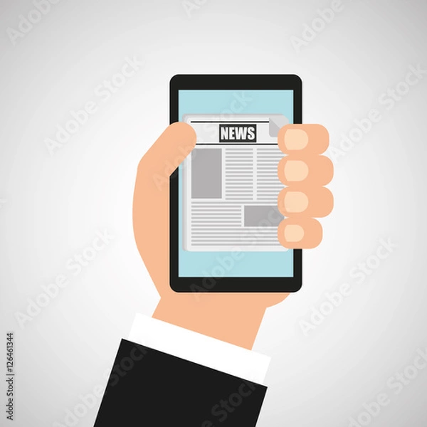 Obraz smartphone news app online graphic vector illustration eps 10