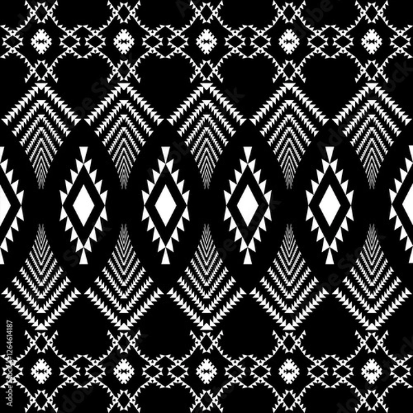 Fototapeta The geometric ethnic pattern of traditional style. Navajo, America Indian patterns. Design for background, wallpaper, clothing, wrapping, Batik, fabric, and prints. Vector illustration.