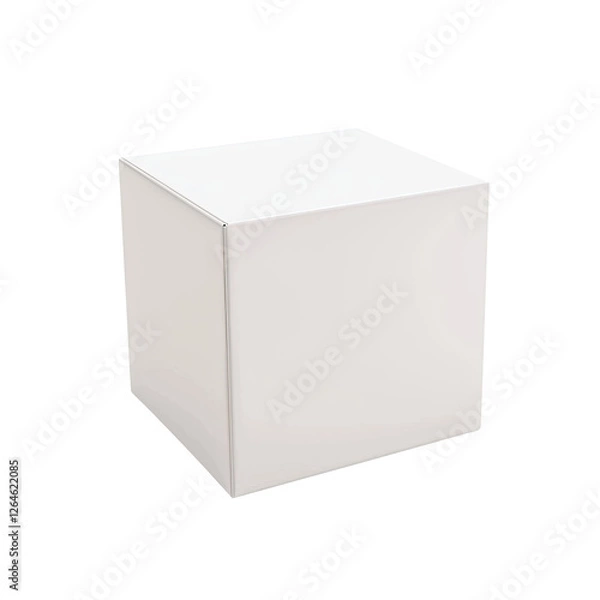 Fototapeta Minimalist White Cube Display for Product Presentation in Modern Retail and Photography Settings