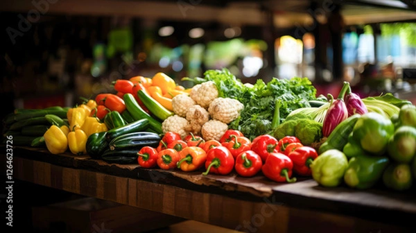 Obraz fresh vegetable at stall