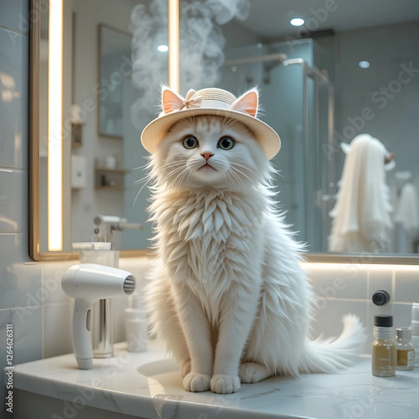 Obraz Beautiful cat portrait close up