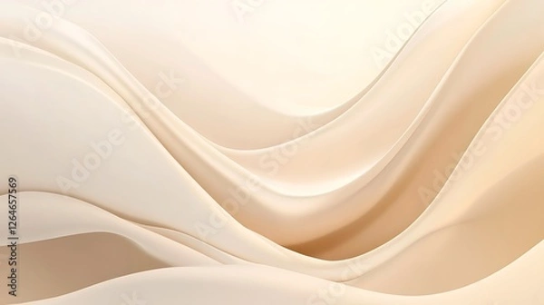 Fototapeta Elegant beige fabric waves flowing smoothly