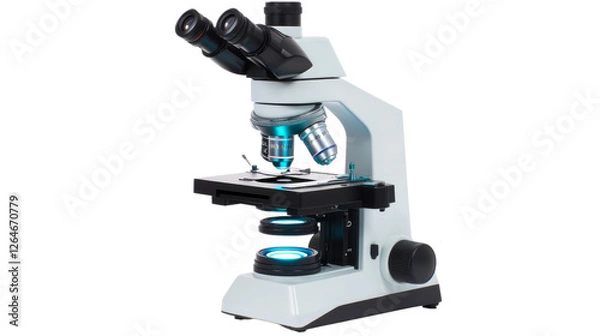 Obraz Microscope examination of samples laboratory scientific equipment modern science lab focus on discovery