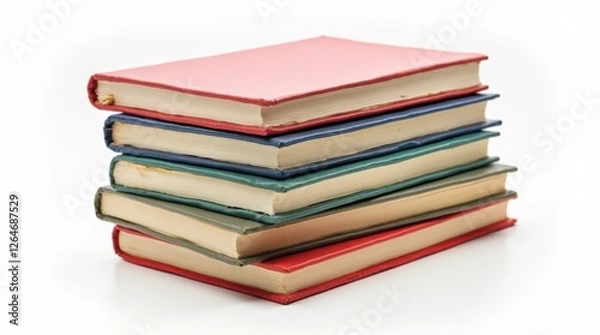 Obraz Stack of Hardcover Books in Various Colors