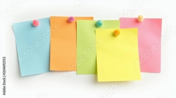 Obraz Colorful Sticky Notes Isolated on White Background