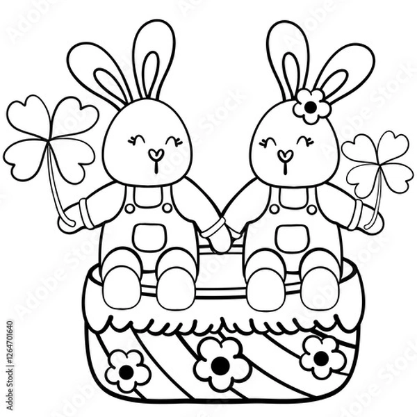 Obraz Cute rabbit st. Patrick's day celebration 
