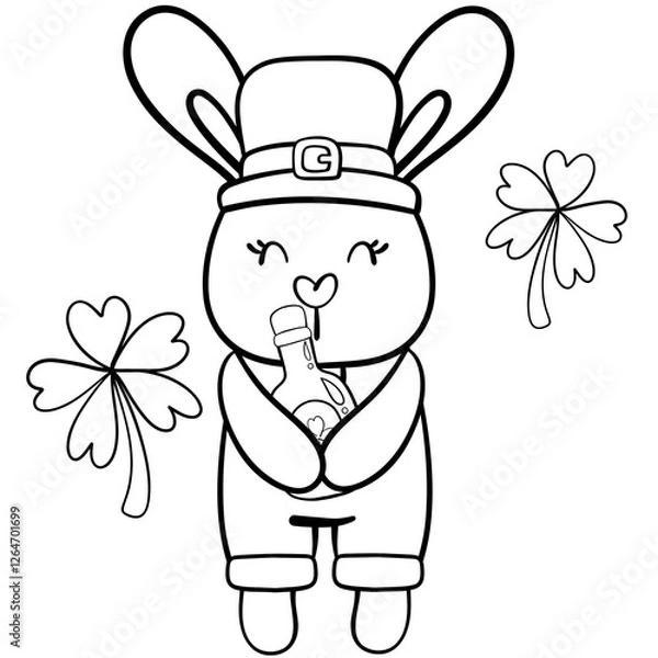 Obraz Cute rabbit st. Patrick's day celebration 
