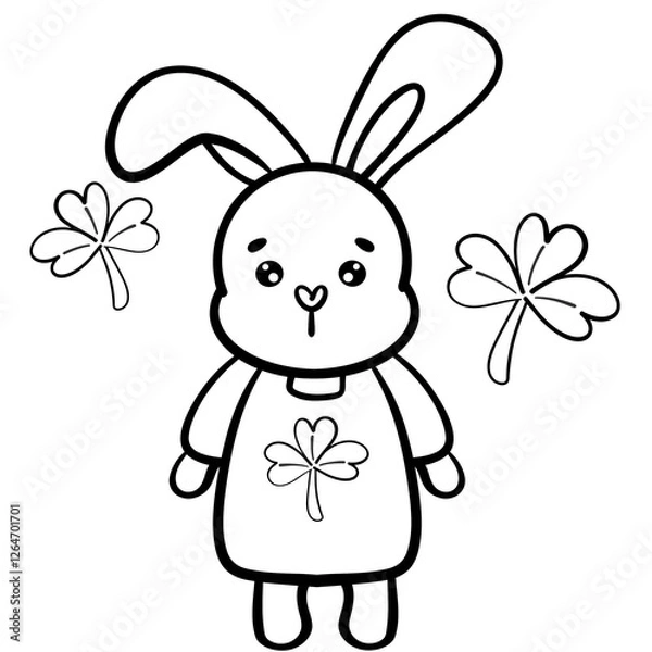 Obraz Cute rabbit st. Patrick's day celebration 
