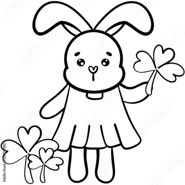 Obraz Cute rabbit st. Patrick's day celebration 
