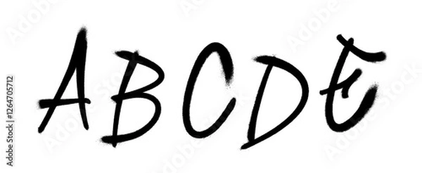 Fototapeta Graffiti spray font alphabet. Part 1. Vector illustration