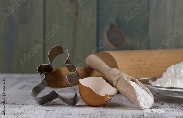 Obraz rolling pin with eggs