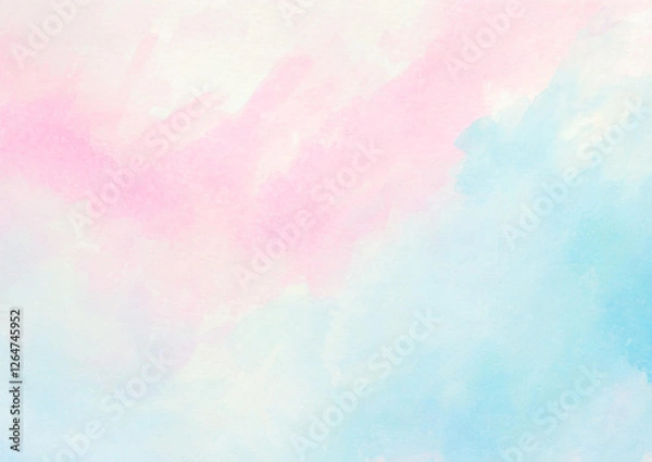 Obraz ピンクと水色の和紙水彩背景