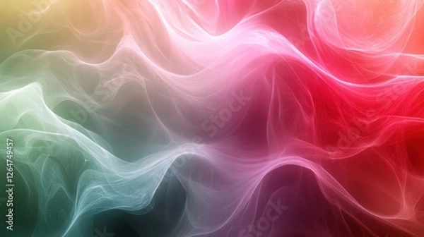 Fototapeta A colorful, abstract background with a red and green wave. The colors are vibrant and the wave is flowing