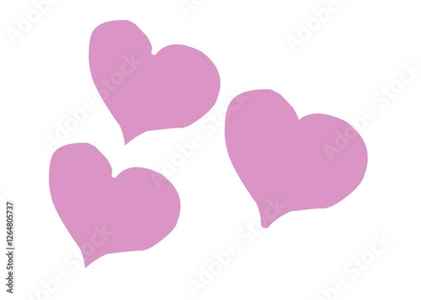 Obraz three hearts on white background