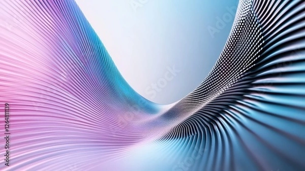 Fototapeta Futuristic energy waves digital realm abstract art vibrant environment dynamic perspective pink flowing energy