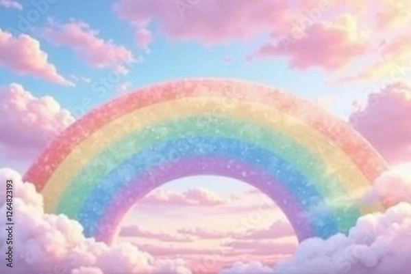 Fototapeta rainbow and clouds