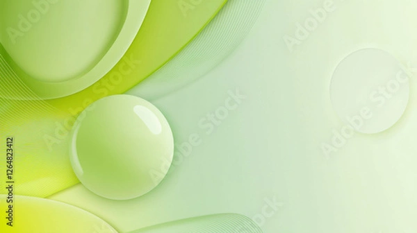 Fototapeta Abstract design featuring smooth curves and vibrant green tones for modern visuals.