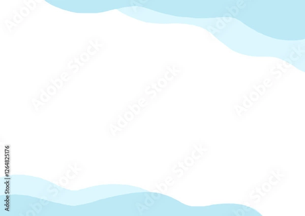 Fototapeta 波模様の水彩背景・フレーム