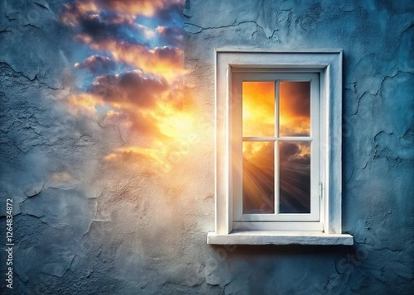 Fototapeta Ethereal window frame art: dreamy photography, surreal fantasy, magical abstract design.