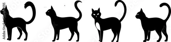 Fototapeta  A charming and playful cat icon with soft curves and an adorable expression. Ideal for pet stores, social media, and fun branding projects.
