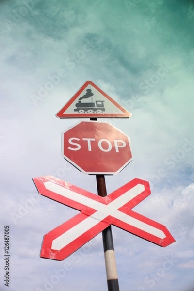 Obraz знак на дороге стоп