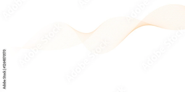 Fototapeta abstract vector orange wave lines on white background.	