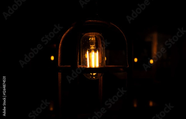 Obraz Warm ceiling light with a retro lamp in a cafe