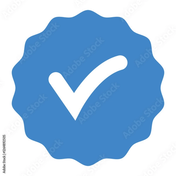 Fototapeta Profile Verified badge, Check and Social media account verification, accept, approved Verified badge icon set. vector illustration.