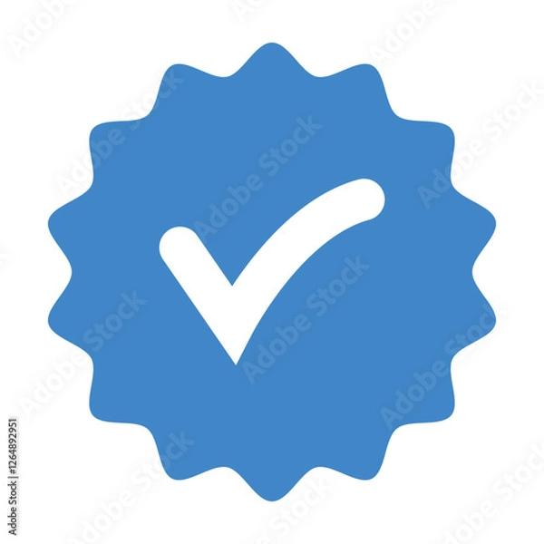 Fototapeta Profile Verified badge, Check and Social media account verification, accept, approved Verified badge icon set. vector illustration.