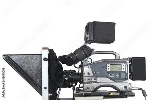 Obraz Professional video camera isolated on white