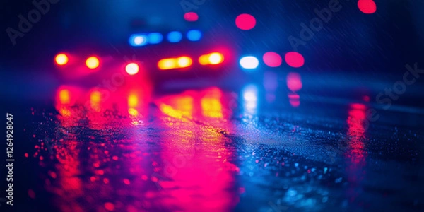 Obraz Police lights abstract diffuse background