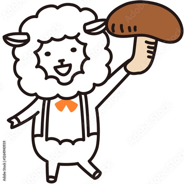 Fototapeta 色加工ok ひつじ素材No.49 きのこ