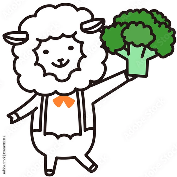 Fototapeta 色加工ok ひつじ素材No.50 ブロッコリー