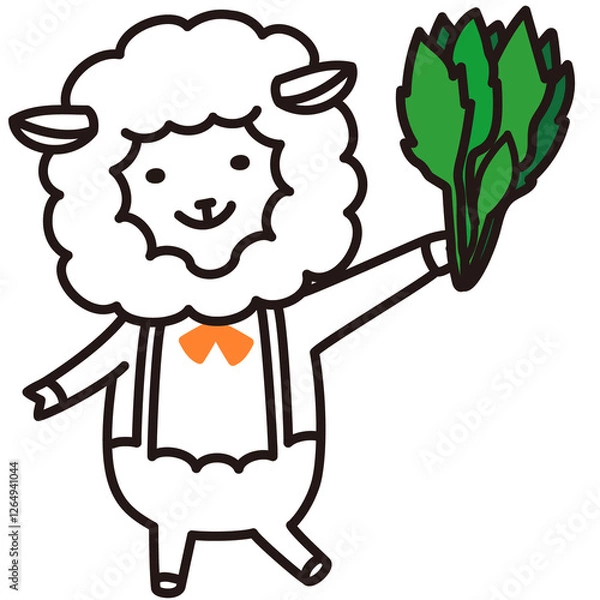 Fototapeta 色加工ok ひつじ素材No.48 ほうれん草