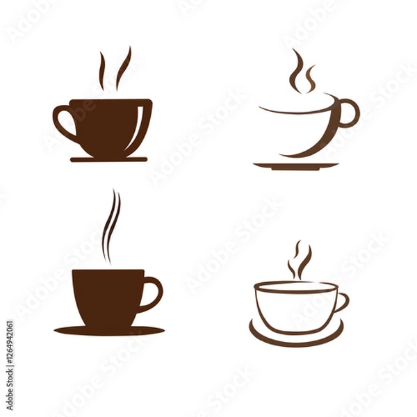 Obraz set of coffee cups