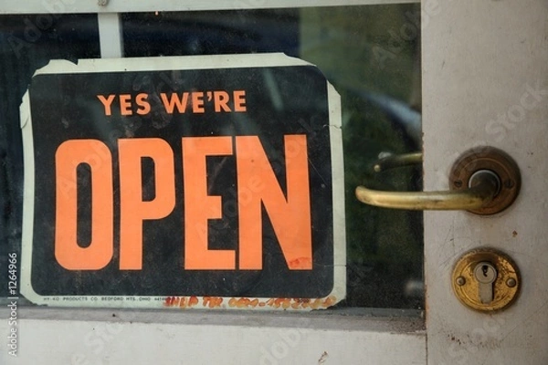 Obraz yes, we are open