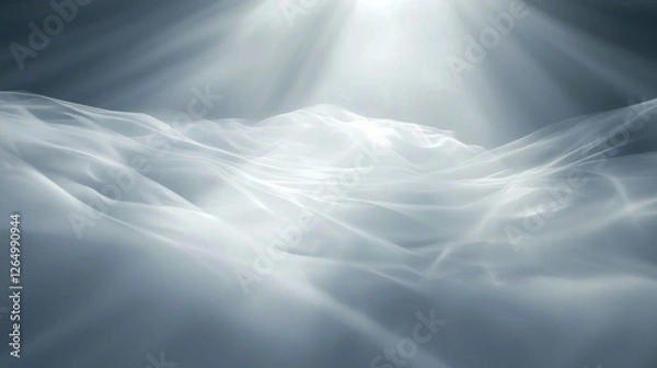 Fototapeta Abstract digital art piece with a dark blue background. the background is a gradient of light blue and white, with a hint of white at the top.