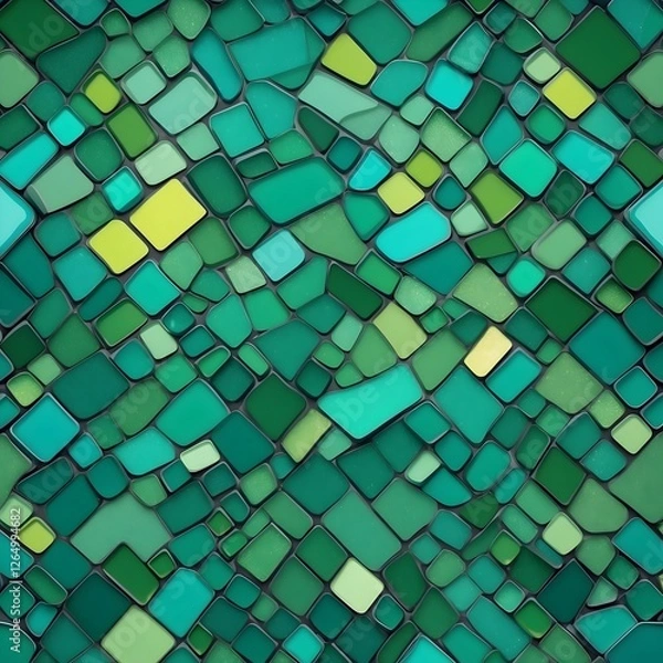 Obraz Design Hintergrund Grafik im Mosaik-Stil - Grüntöne
