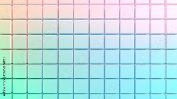 Obraz Pastel Cubes Gradient Color Block Pattern Design