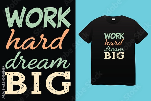 Fototapeta Typography T Shirt Design, Motivational typography t shirt design, custom, minimalist, success, hard work, future, make your own luck