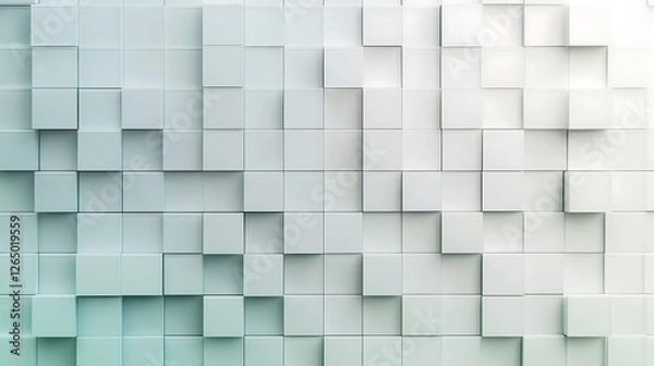 Fototapeta Abstract White Cube Pattern Background Design