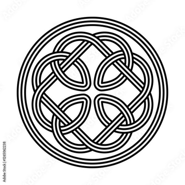 Fototapeta series of celtic knot trinity endless isolated on white background for tattoo logo icon symbol. vector illustration