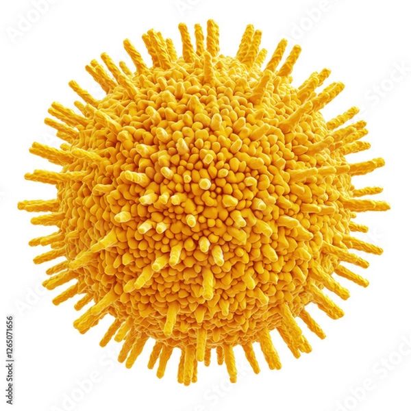 Obraz Detailed representation of a pollen grain, ideal for educational materials on botany and plant reproduction. transparent PNG