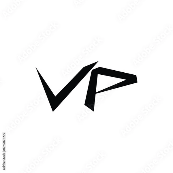 Obraz VP monogram logo design letter text name symbol monochrome logotype alphabet character simple logo